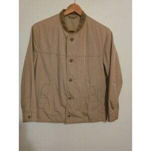 Vintage 70s Minimalist Harrington Jacket | Tan Khaki Workwear Blouson Coat